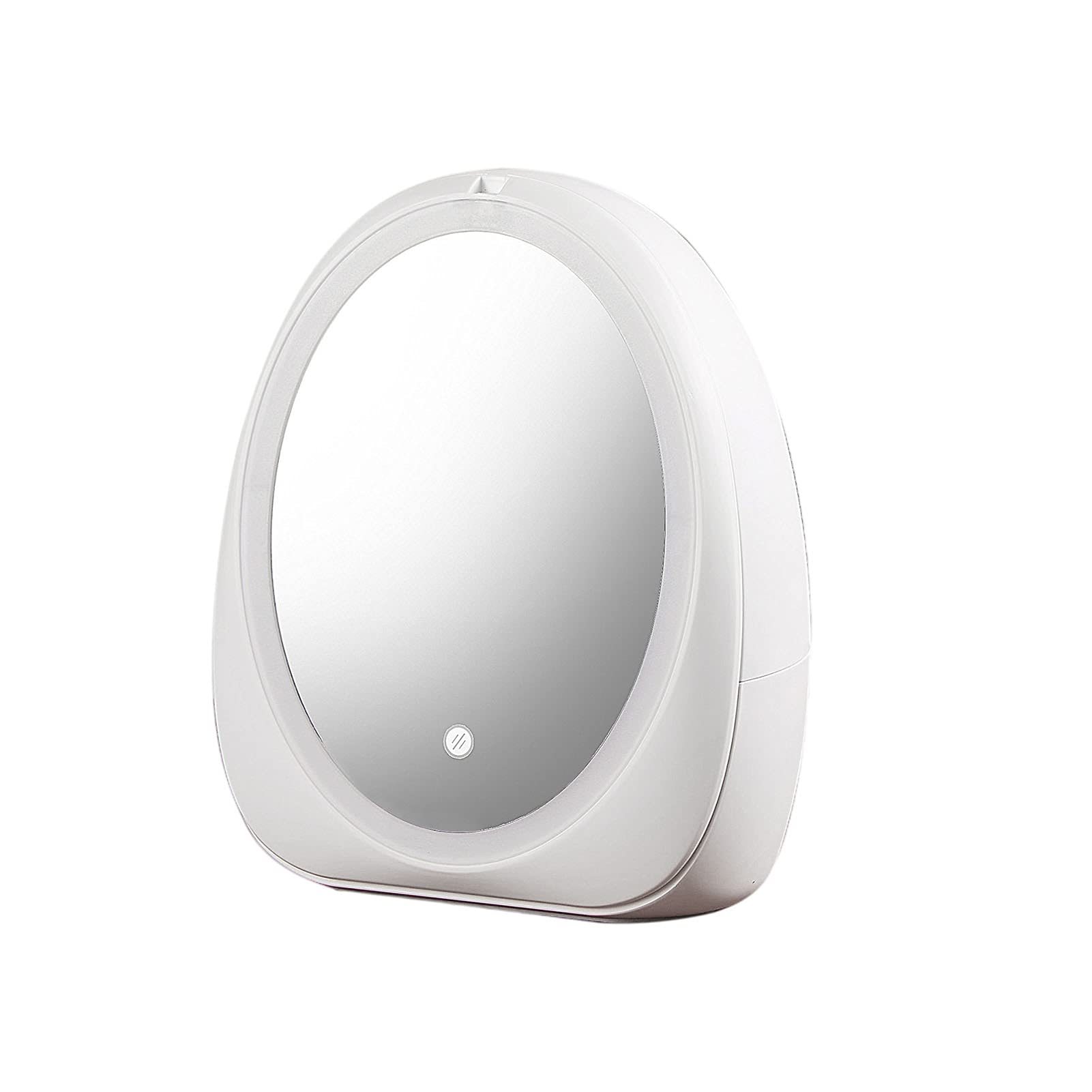 Barmalmnh Organizer per trucchi, scatola per trucchi di bellezza, impermeabile e antipolvere, organizer professionale per trucchi da viaggio, specchio per il trucco con luce rotante a 360 gradi,