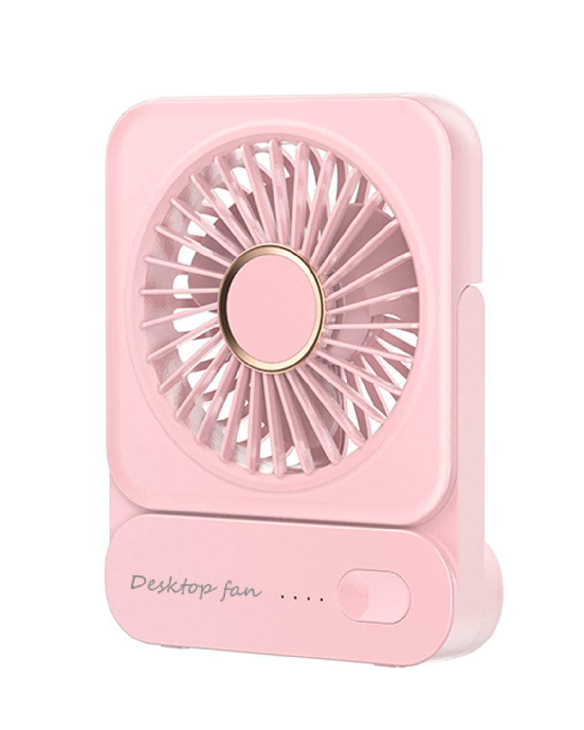 Mini Desktop Fan, 2000mAh Battery Rechargeable Small Table Fan with 3 Speed Strong Wind, Ultra Quiet Portable Desk Fan Usb Charging Personal Fan for Office Home Travel(Pink)