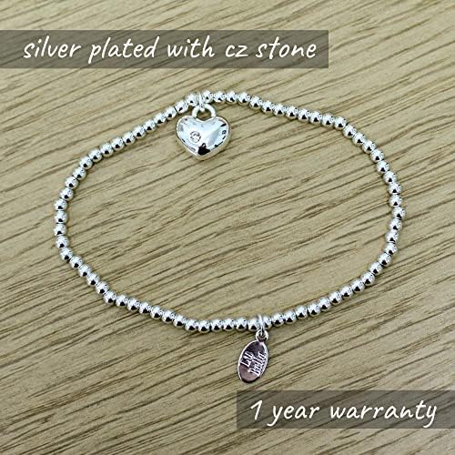 Lu Bella Mummy to be silver bracelets for womens baby shower gifts for mum. Personalised jewellery for the expecting mother during pregnancy. With gift bag from