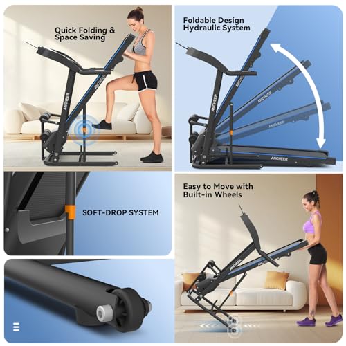 Image of Multifunctional Folding Treadmill with Sit-Up & Incline, 3.5 HP Portable Running Treadmills for Home, 350 LBS Weight Capacity, Smart LCD Display with Heart Rate Monitor & Body Fat Measurement