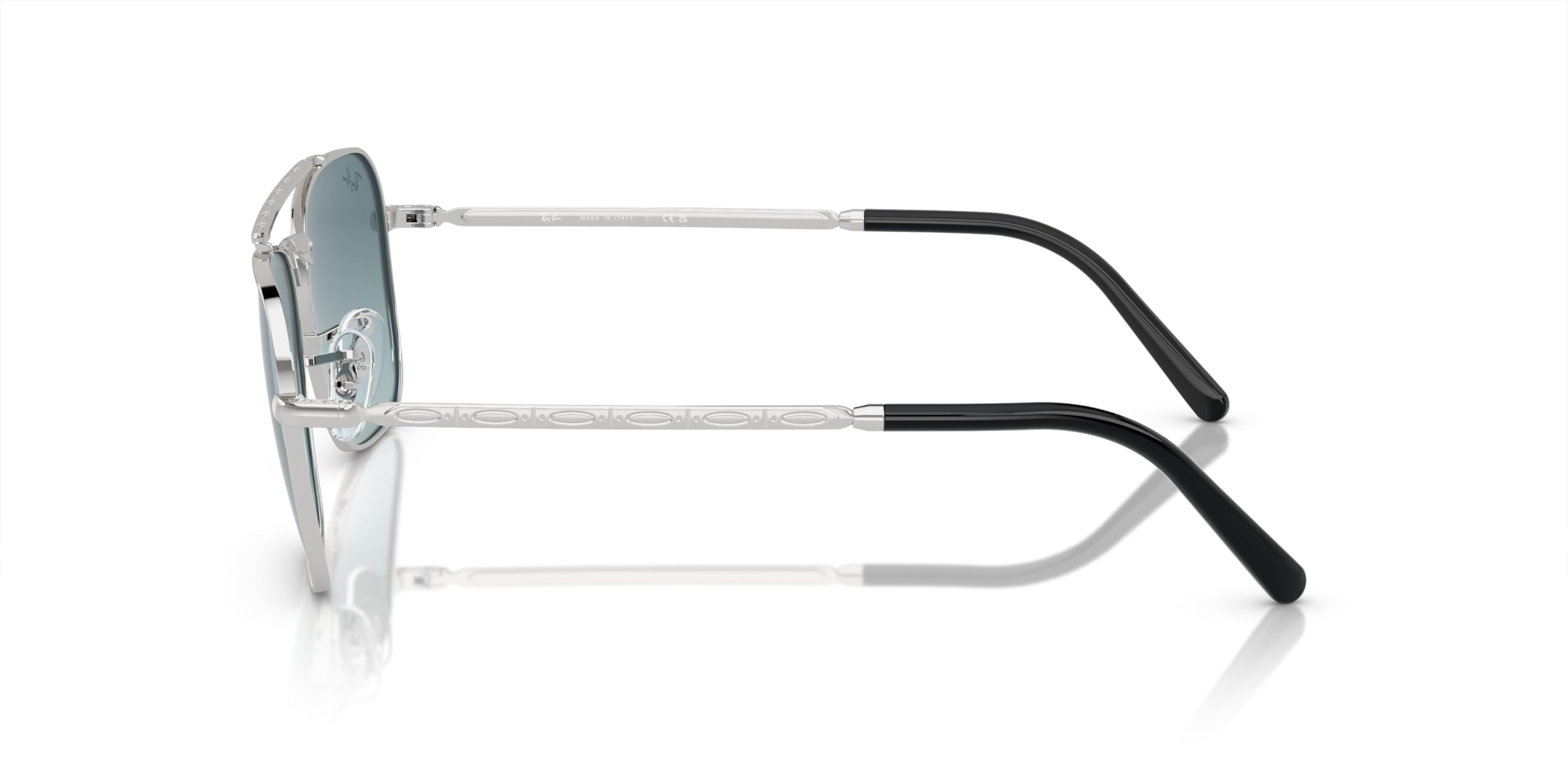 Ray-Ban RB3636 New Caravan Square Sunglasses, Silver/Blue Gradient Grey, 55 mm