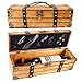 Yobansa Antico Contenitore Scatola per Vino,portabottiglie per Vino,Set di Accessori per Vino,Scatola Regalo di Vino in Legno,Tappo per Vino,versatore Vino,cavatappi per Vino (5set A)
