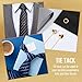 Ptwola 6 Pcs Tie Tack for Men Copper Tack Clutch with Chain Tie Clip Suit Accessories Regular Tie Chain Necktie Lapel Pins for Business Hat Wedding Birthday