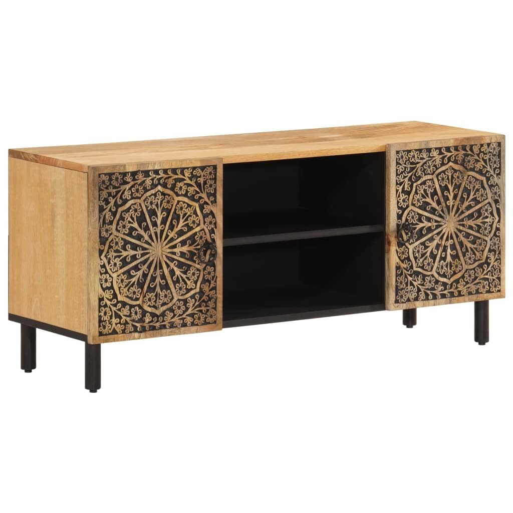 Szafka pod telewizor, szafka pod telewizor, szafka do sypialni, gabinetu, 105 x 33 x 46 cm, lite drewno mango