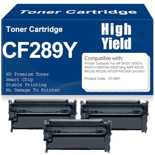 Toner noir CF289Y compatible HP M507 M528 lot de 3 pour impression bureau