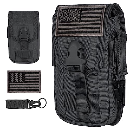 IronSeals Tactical Phone Holster Pouch, Gadget Waist Bag Molle Attachment Belt Holder Bag with US...