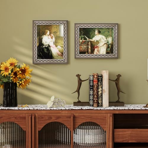Image of 8x10 Vintage Picture Frames, Antique Picture Frames,Ornate Frames for Wall Decor,4 Pack,Silver