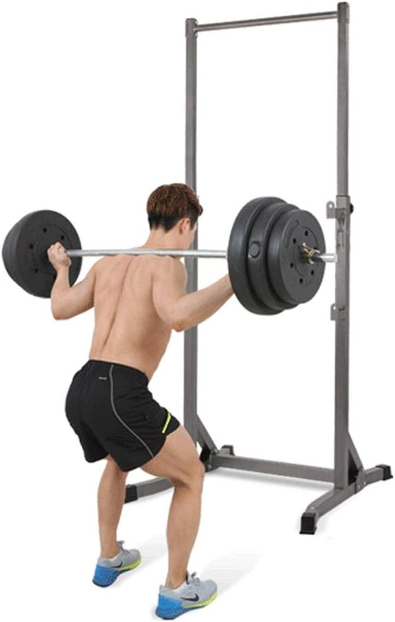 Fitness Power Rack Squat Rack Bench Press Horizontal Bar Fitness Equipment Adjustable Multifunctional Household Pull-up Lifter Squat Cage Home Gym