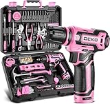 Pink Tool Set: Tool kit with 12V Cordless Drill Set for Women Home Hand Repair Tools Sets Drills Case