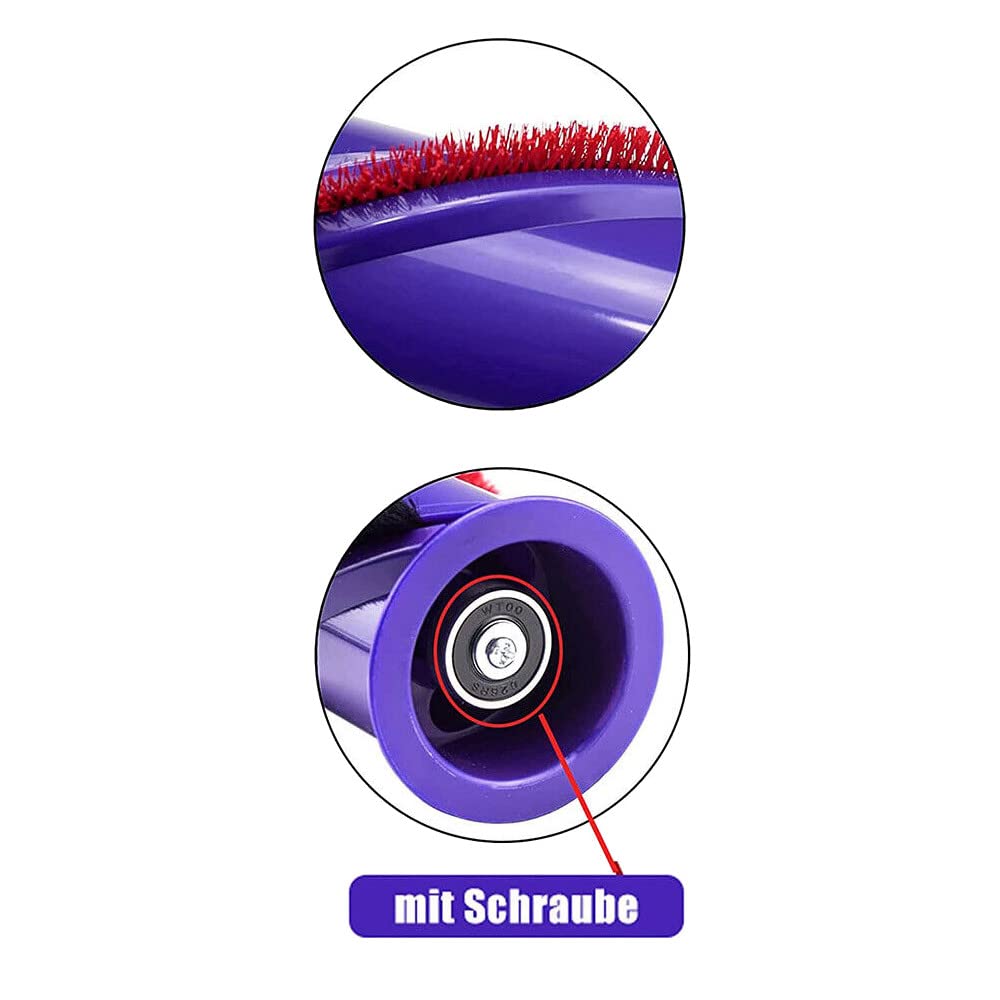 Trade-Shop 3-Speichen Bürstenrolle/Bürstenwalze/Hartwalze für Dyson V11 Animal Extra, V11 Torque Drive Extra, 967483-05 Bodendüse