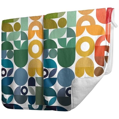 GAIIIIYOU Geometric Art Painting Hand Towel Modern Abstract Colorful Kitchen Towel Home Hotel Decorative Coral Velet Towel Cover