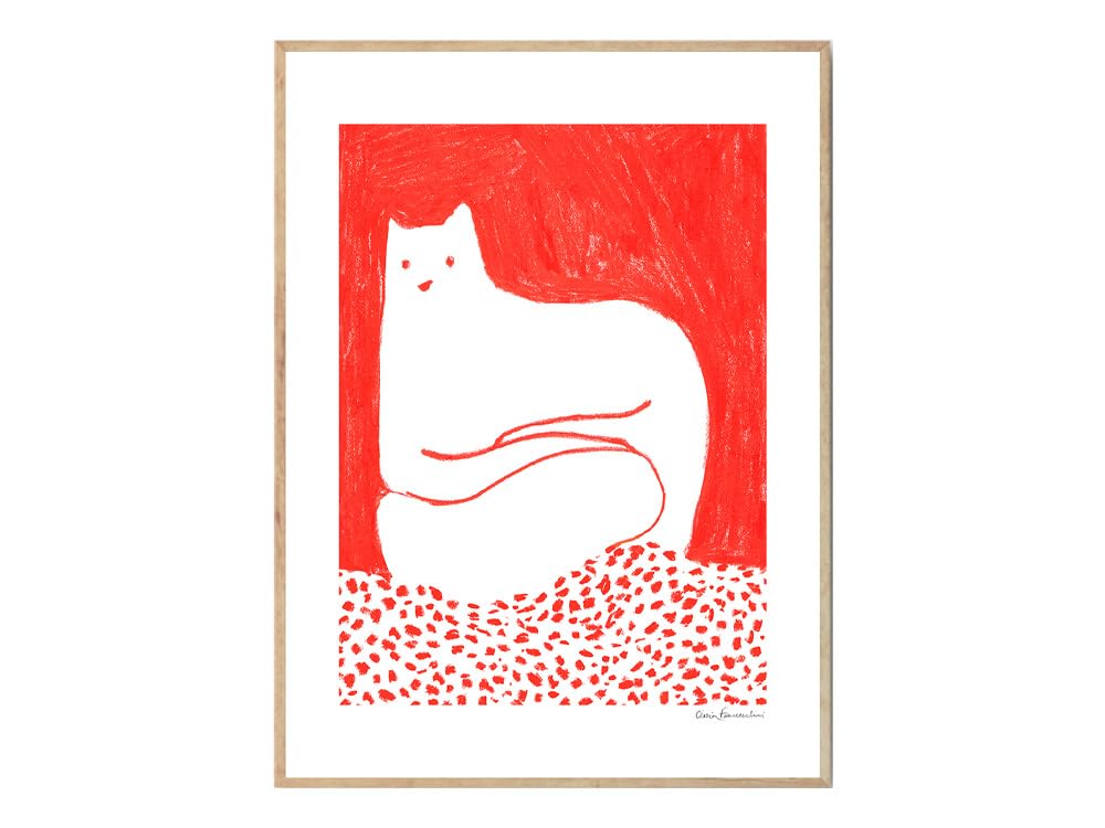 Amazon.co.jp: THE POSTER CLUB ポスタークラブ Cat in Red (50×70cm