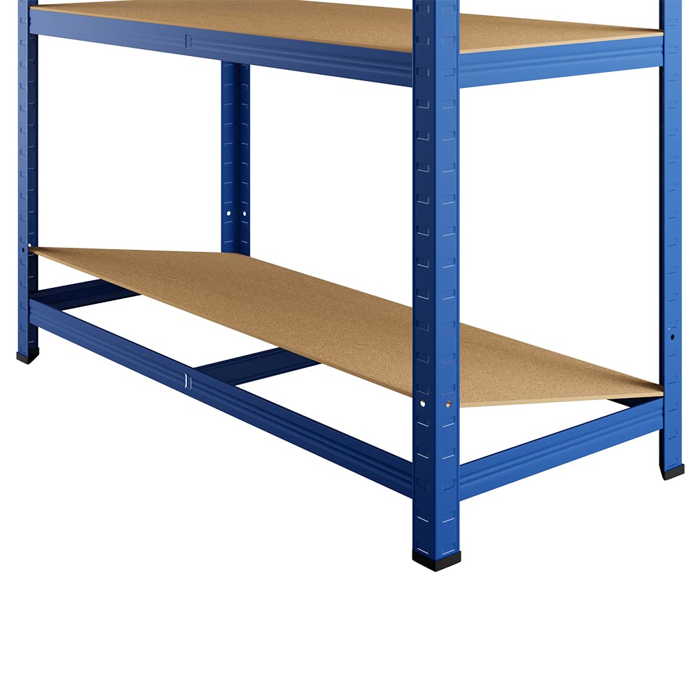 Deuba 2x Estanterías Metálicas 180x90x40cm 875kg Estantería para Cargas Pesadas 5 Estantes Taller Azul
