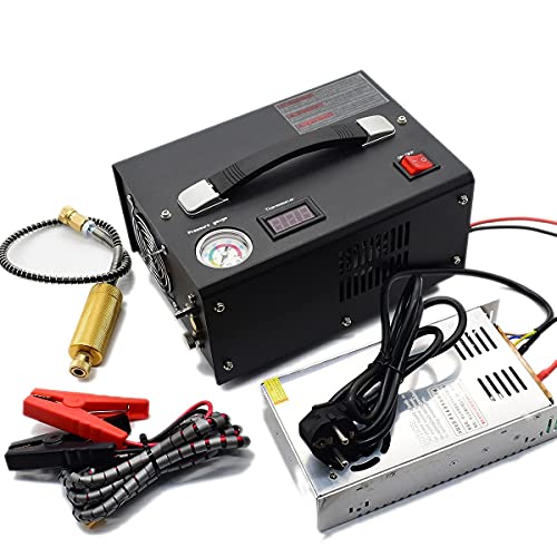 ZY Portable PCP Air Compressor, Big Pressure Gauge110V 12V 30Mpa 4500psi Filling Station Air Hand Pump for Air Rife Gun, Electric Paintball Tank for Fire Fighting and Diving