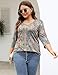TFSDOD Womens V Neck T Shirts 3/4 Length Sleeve Womens Tops Boho Tees Casual Summer Outfits 2024 Old Nation Print 3XL