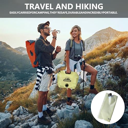 Image of Collapsible 8L Water Storage Bag, BPA-Free Portable Folding Water Jug with Adjustable Faucet, Leakproof Emergency Water Bag for Camping, Hiking, Riding, Outdoor Sport (BEIGE, 1)