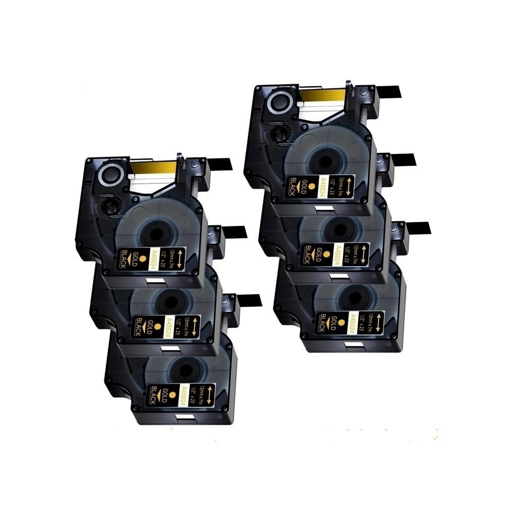 Confezione da 6 nastri da 12 mm su nastri per etichette neri compatibili