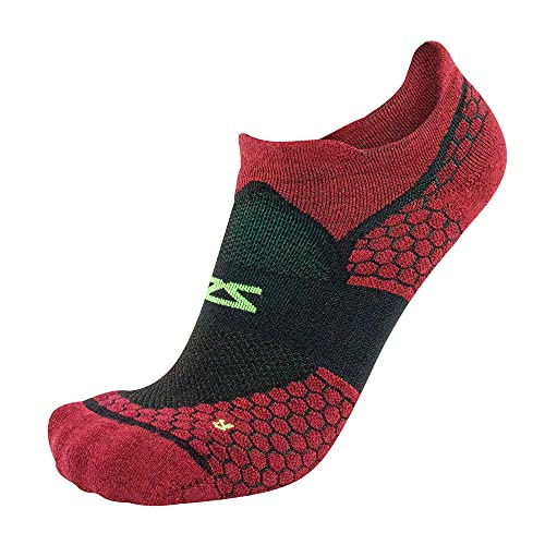 Zensah Merino Wool Running No-Show Socks- Hiking, Walking, Athletic Cushion Sock