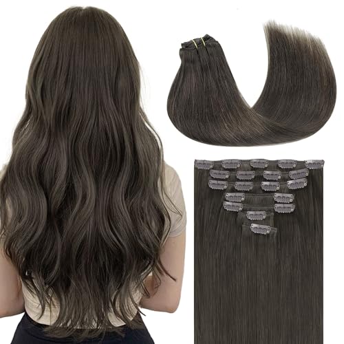 GOO GOO Clip-in Hair Extensions 14in 120g 7Pcs Mocha Brown