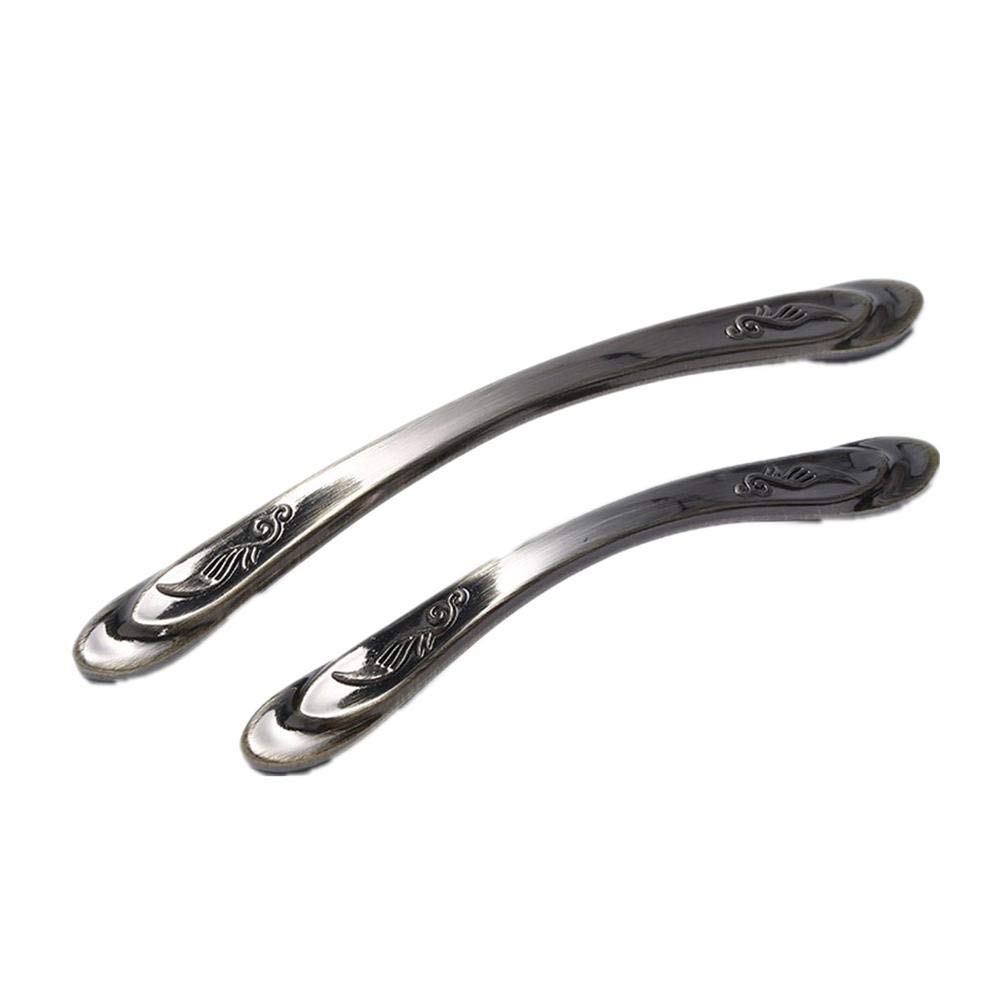 Stnyanxd 96 Green Ancient Antique Cabinet Drawer Handles 2Pcs Curved Cabinet Door Hardware Drawer Pull Wardrobe Handle Fuji Black(96 Green Ancient)