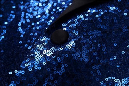 Men's Suits Sequin Disco Suit Paisley Party Shiny Tuxedo for Men Floral Suit Jacket Pants US Size XL Blue3