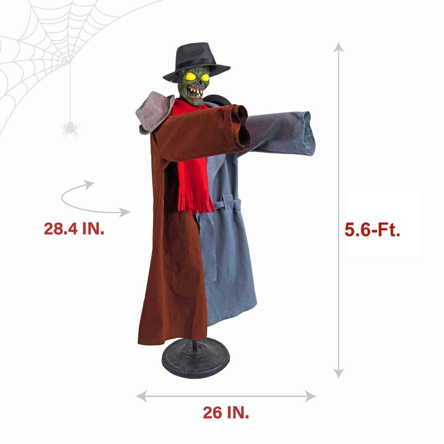 Haunted Hill Farm Tekky Décoration d'Halloween avec sons activés par le mouvement Motif monstre coatrack Taille réelle 1,5 m