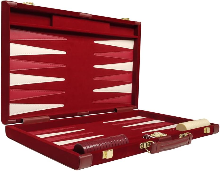 18" Deluxe Backgammon Set - Maroon, Classic Board Game