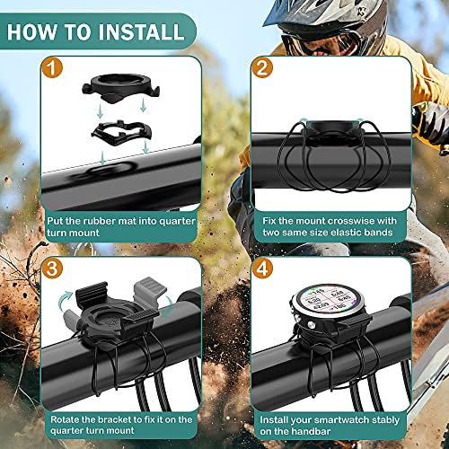 Image of TUSITA 20mm QuickFit Quarter-Turn Bike Mount Compatible with Garmin Fenix 6S, Fenix 6S Pro, Fenix 7S