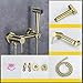 JKSVTF Brass Brushed Gold Bidet hot and Cold Water Set Toilet Spray Ass Flusher Nozzle Set, Hand Blender Valve Jet Pres Set Shower Head with Pressure,A (B)