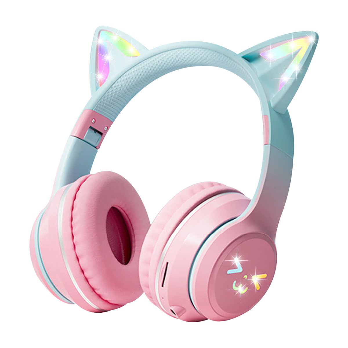 Cuffie Bluetooth Per Bambini A Forma Di Unicorno – Con LED, Bluetooth 5.0, Pieghevoli E Ricaricabili