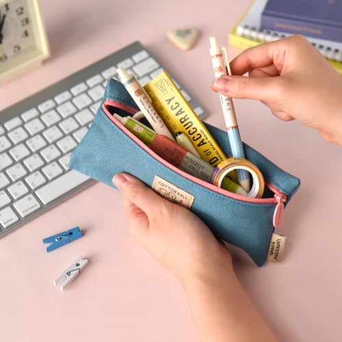 Image of Monolike Unmatched Friends Pen Case, Blue - Pencil Pouch, Portable Pencil Bag, Office Pouch Case