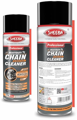 Image of SHEEBA Bike Chain Cleaner and For Metal Parts I Heavy Duty Spray I Effectively Removes Dust, Oil, Grease I Cleans Fast - Dries Fast I Easy Application I Increases Performance I 500mL Pack.