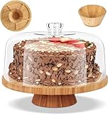 [Staubschutzhülle mit 28 cm Durchmesser] Das Kuchenplatte enthält eine Staubschutzabdeckung mit einem Durchmesser von 28 cm, die das Eindringen von Staub in die Lebensmittel und deren Kontamination effektiv verhindern und die Lebensmittel bis zu einem gewissen Grad frisch halten kann.