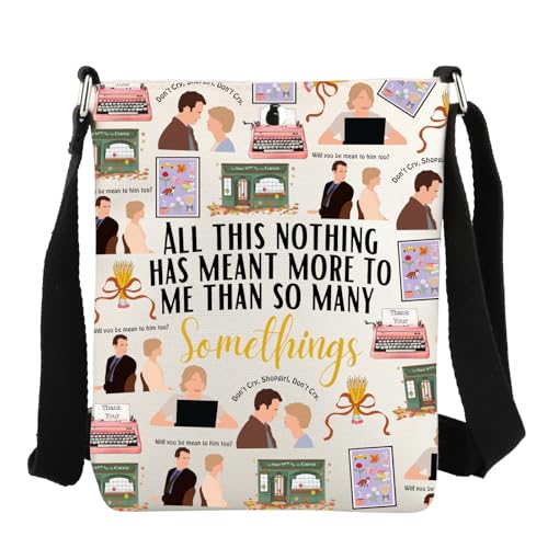JYTAPP Got Mail Movie Quotes Crossbody Bag Kelly and Joe Fan Gift Around Shop Corner Bookish Bag Movie Fans Gift