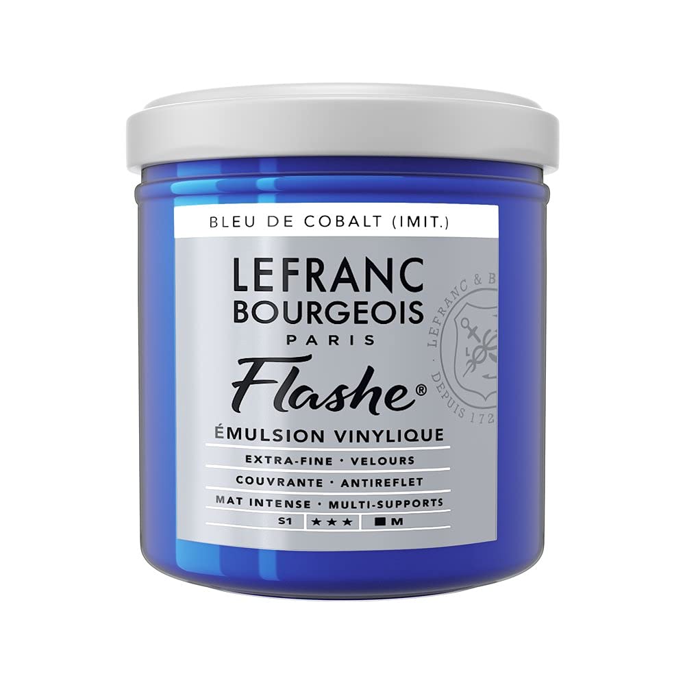Lefranc Bourgeois Flashe, Extra-Fine Acrylic Vinyl Emulsion, Artists Quality, Cobalt Blue Hue, 125ml Pot โ image 1