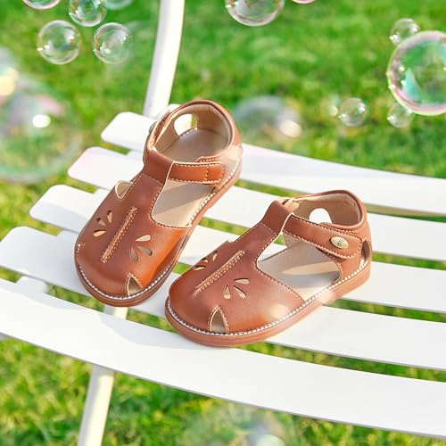 Image of Felix & Flora Toddler Girls Sandals Soft Rubber Princess Flat Shoes Flower Girl Shoes