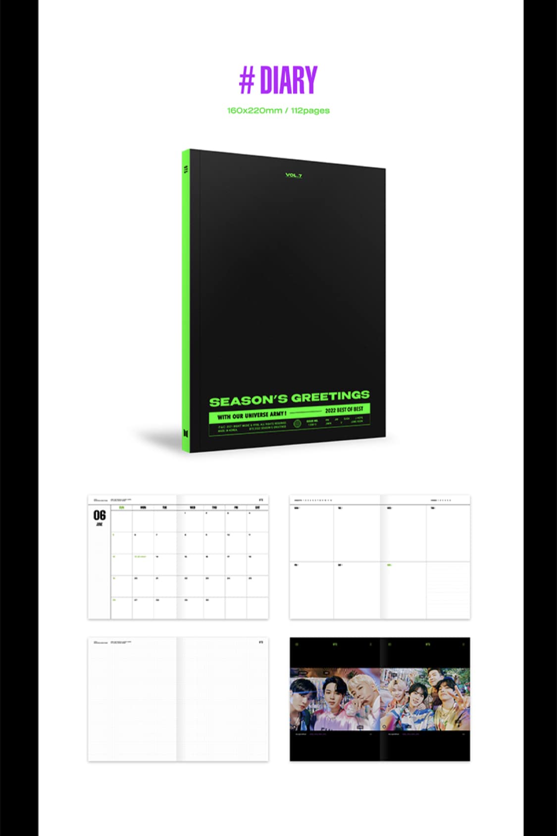 BTS 2022 SEASON'SGREETINGS kalendarz biurkowy + pamiętnik +