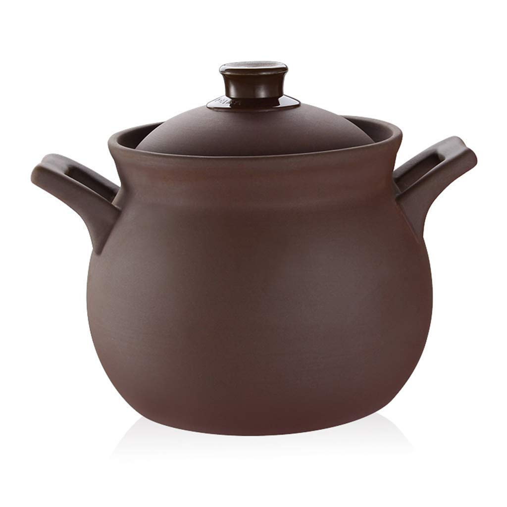Cooking utensils Slowly steamed pan round earthenware vessel Japanese Donabe ceramic hot pot casserole non-stick soup pot pagan soup (Color : A, Size : 5L)
