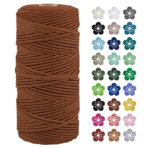LEREATI Macrame Cord 3mm x 100m, Thick Macrame Rope Natural Cotton Rope Craft String