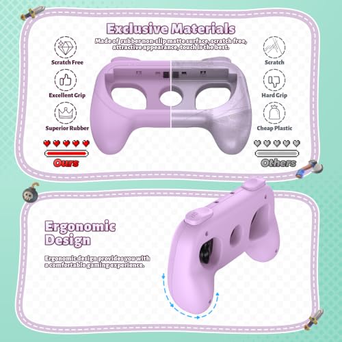 Image of FASTSNAIL Switch Controller Grips for Nintendo Switch 2 /1 /OLED for Joy-Con | Switch Joypad Holder Handle Kit, Wear-Resistant & Anti-Slip, Ergonomic Design, Switch Grip for Joycon 2 /1 Accessories, 2 Pack