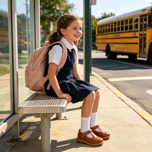 Image of Kiderence Toddler Girl Mary Jane School Uniform Dress Shoes Oxford Flats