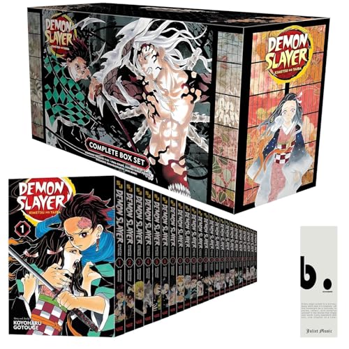 Demon Slayer Manga Box Set Kimetsu no Yaiba (Volumes 1–23) – English Premium Manga Edition with Booklet & Poster – Koyoharu Gotouge, VIZ Media & Juliet Music Bookmark (Demon Slayer: Kimetsu no Yaiba)