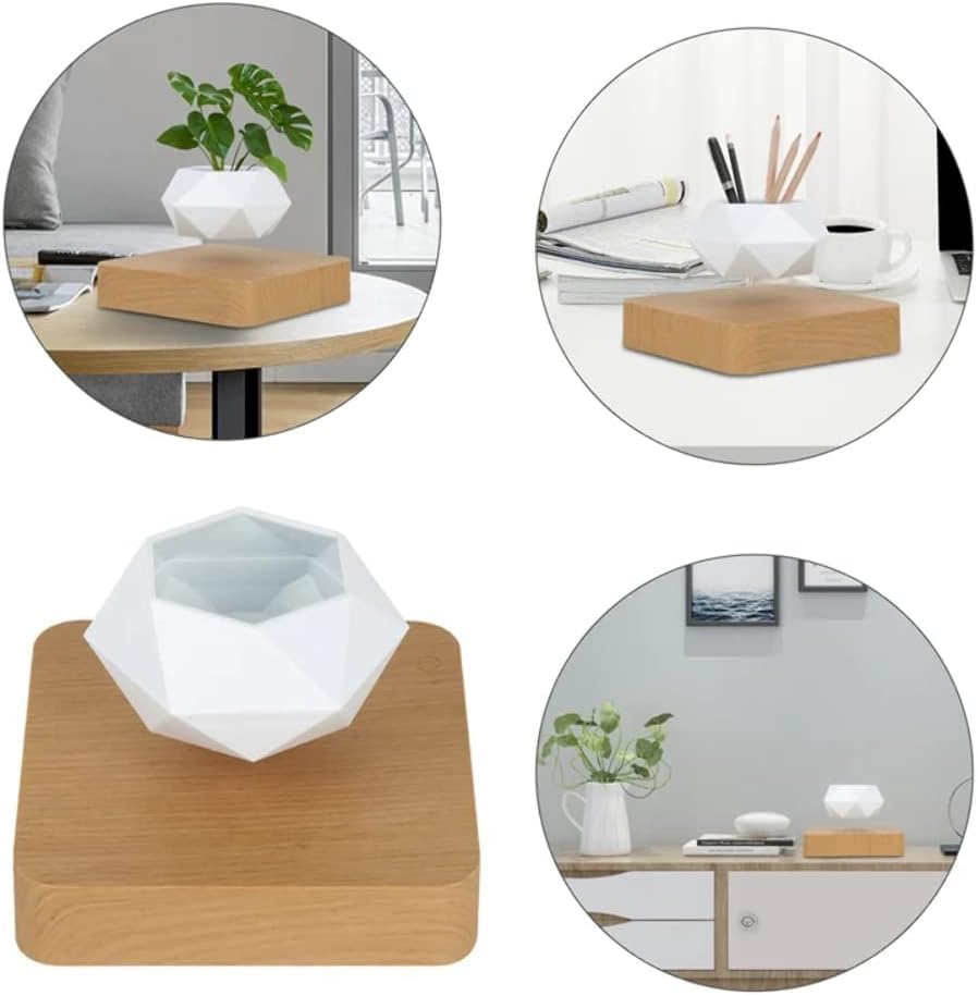 Pot de fleurs flottant en bois clair, l'idée cadeau design et originale