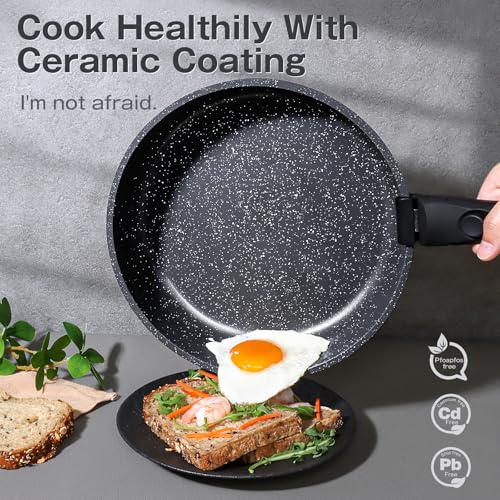 Image of GiPP Ceramic Pots and Pans Set Non Stick, Nonstick Detachable Handle Cookware Sets, Non Toxic Induction Kitchen Pot and Pan with Removable Handle, Healthy RV Cookware, Dishwasher &Oven Safe, 7 Piece
