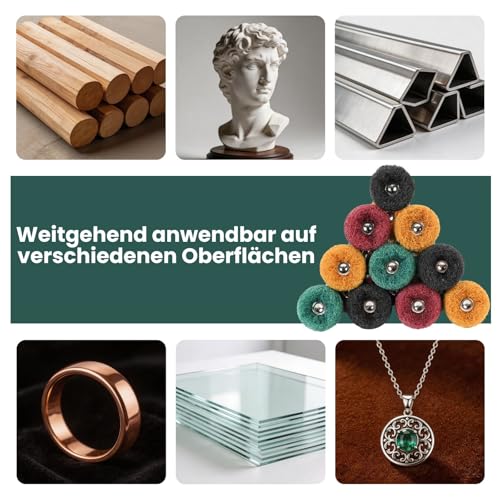 PMIQSA 40 Stück 25 mm Schleifscheibe-Polierscheiben, Körnung 80/150/240/400 Mit 1/8 Schaft Polieraufsatz Akkuschrauber für Dremel Metallschleifaufsatz