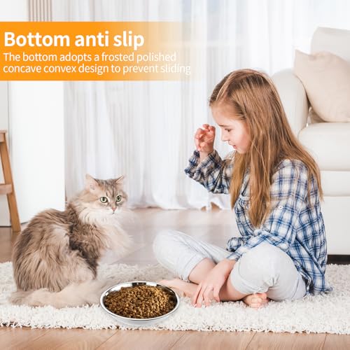 6 Stück Futternapf Katze 16cm Verdickung Katzennäpfe Edelstahl Katzen Futternapf Flach Hund Futternapf Hundenapf Kleine Hunde für Katzen Kleine Hunde