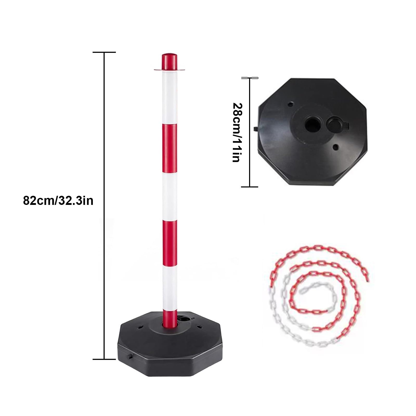 Barreras De Seguridad Vial, Postes Delimitadores De Estacionamiento Con Base Rellenable, Postes Portátiles, Para Garajes Y Pasillos Peatonales(Yellow-2pc)