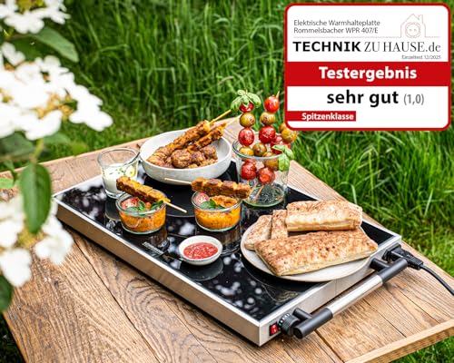 Rommelsbacher Piastra Riscaldante Wpr 407/E – Gastro, In Acciaio Inox, Vetro Di Sicurezza, Regolabile A 40 – 105 °C, Superficie 61 X 41 Cm, Per Contenitore Formato 1/1 Gn, Interruttore On/Off, Made In - 3