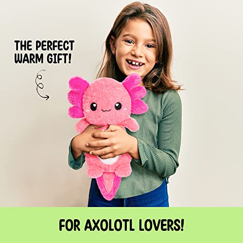 Image of Axolotl Microwavable Unscented Heating Pad for Women and Kids- Cute Soft Cozy Pillow Plush Heatable Warm Stuffed Animals - Kawaii Hot and Cold Plushie Food Toy - Axolotl Gifts for Girls and Boys