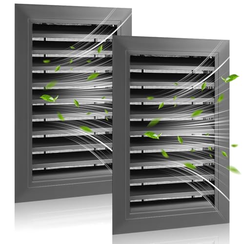 14" X 18" Gable Vent- 2 Pack Aluminum Alloy Attic Vent, Shed Vents with Screen, Detachable-Foldable Cover, Effectively Removing Heat and Humidity - Ideal for Ventilation in Houses